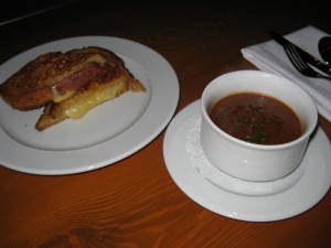 Crispy Cheese with Tomato Soup