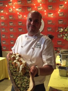 Chef Cuff of West Oak with his housemade curry cones filled w/ tomatoes and burrata