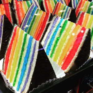 Pride Slice of Rainbow Cake