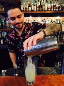 Micky Valens at Wildebeest as he makes the El Kartel cocktail