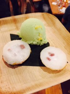 Thai coconut cupcakes and Pandan ice cream 
